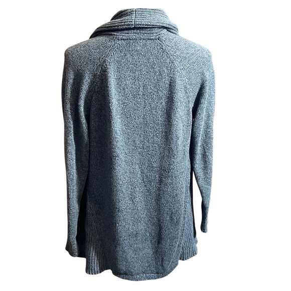 L.L. Bean Women’s Open Front Knit Cardigan Sweater Size Large Petite Slate Blue - Picture 4 of 11